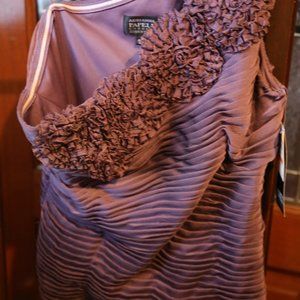 NEW - One shoulder ruffled purple cocktail top by Adrianna Papell - Size 8